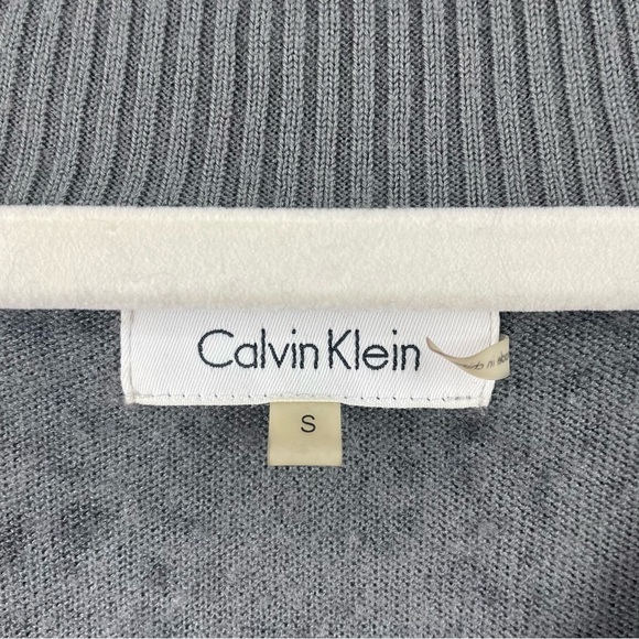 Calvin Klein Wool Blend Gray & Black Leopard Print Scoop Sweater Neck Size Small - Picture 9 of 11